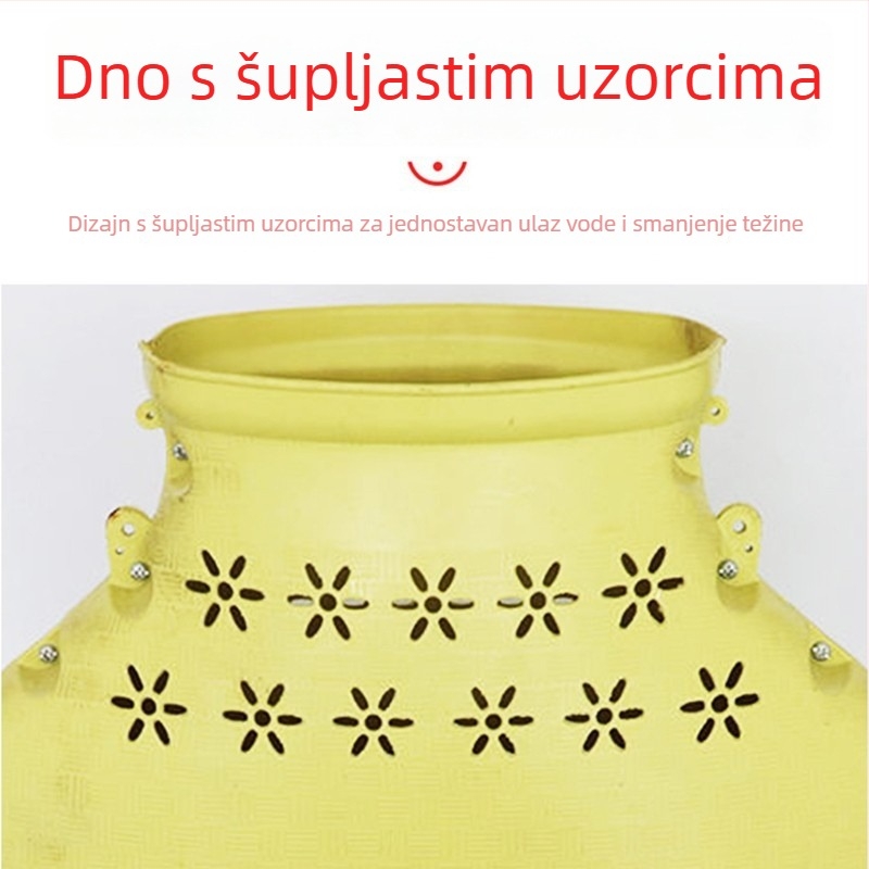 Plastični pleteni koš za ribu s plutajućom obrnuto mrežom za vanjski ribolov