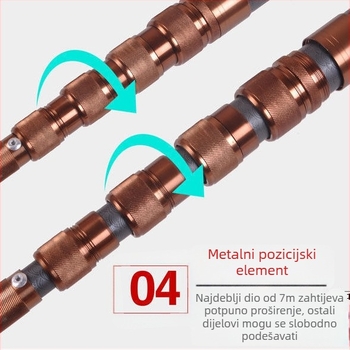 Palica od karbonskih vlakana za mrežu za ribolov, teleskopska, model 04