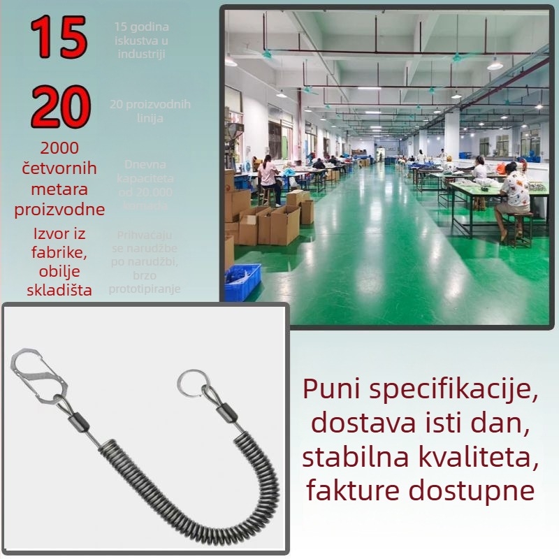 Pinyang sigurnosna ribolovna užad s automatskim izvlačnim mrežom — Materijal: plastika i nehrđajući čelik