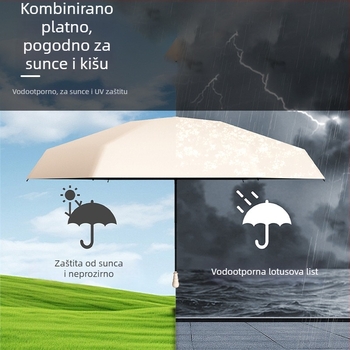 Lagani sklopivi kišobran s rebrima od vlakna stakla, ABS držač, tkanina s vinilnim premazom, ručno otvaranje i zatvaranje, UV zaštita UPF 50+