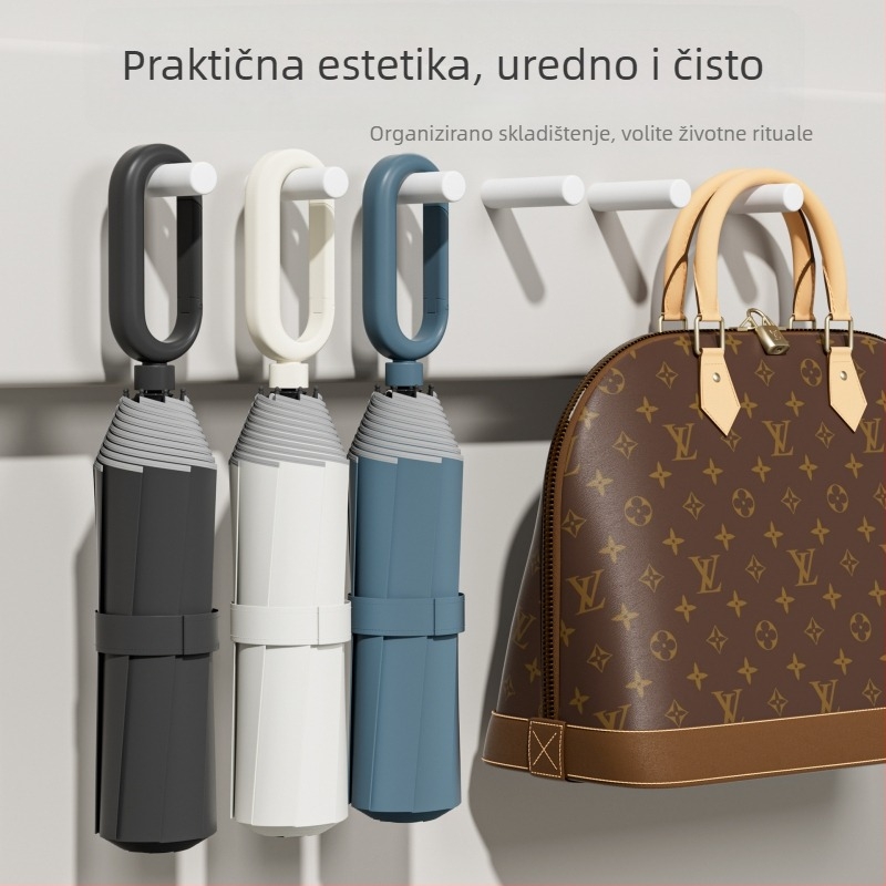 Kišobran s 8 rebara, ručno otvaranje, trodijelni sklop, čelično kućište s željeznim rebrenama, plastična drška, UV zaštita UPF50+