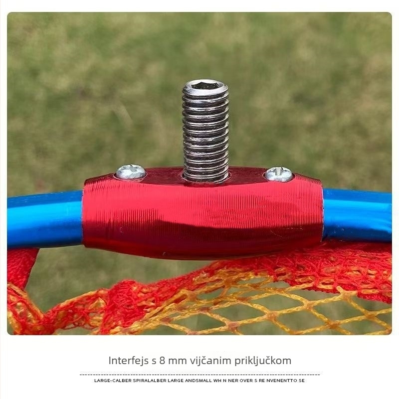 Glava mreže za ribolov od aluminijske legure s dubokim džepom, gumirana najlonska mreža, brzo sušenje, džep otporan na ogrebotine za kukice — Model 0589