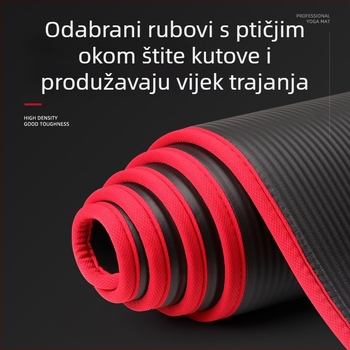 Joga podloga s rubom za kućnu vježbu, debela, šira i dulja, protuklizna.