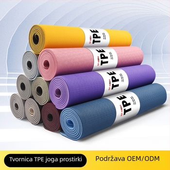 TPE joga prostirka s prilagođenim logotipom, protuklizna i otporna na plamen, debljina 6 mm