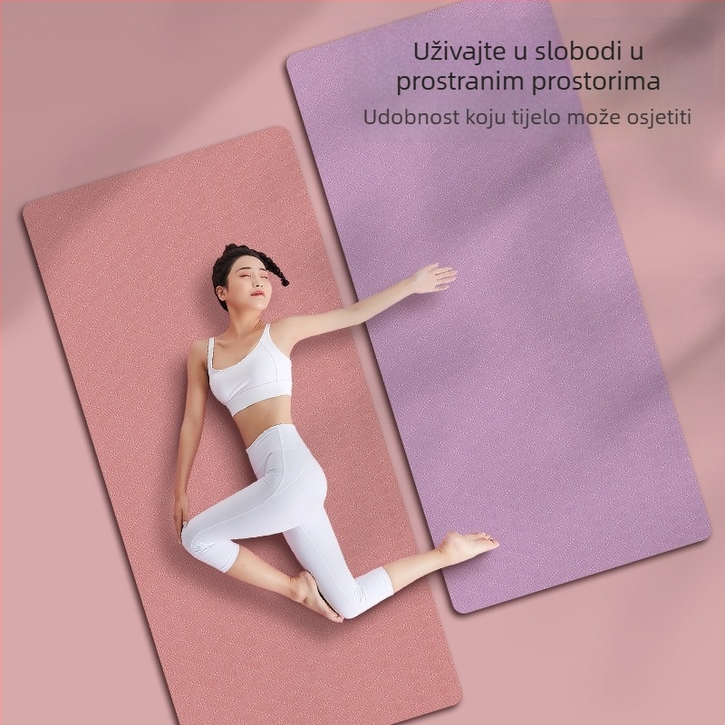 TPE joga prostirka s prilagođenim logotipom, protuklizna i otporna na plamen, debljina 6 mm