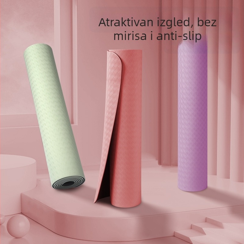 TPE joga prostirka s prilagođenim logotipom, protuklizna i otporna na plamen, debljina 6 mm