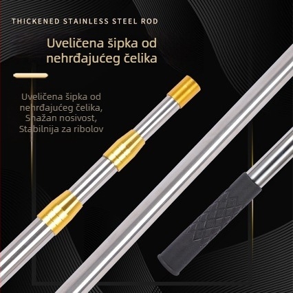 Teleskopska inox štap za mrežu za ribolov, podesiva duljina, 3–5 odjeljaka, 0,25 kg
