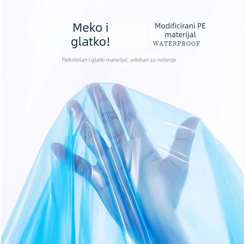 Jednokratne dječje kišne gaće s potpunim pokrivenjem stopala, produžena duljina, PE materijal, uobičajene debljine