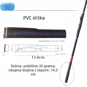 PVC ručka za štapove — modificirana ručka, štap za mrežu, zaštita ručke sa stražnjom čepom, ribolovni dodaci