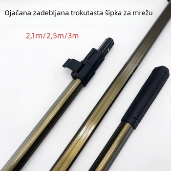 Trokutni ojačani aluminijski štap za mrežu, harpun štap, ojačani debeli aluminijski štap za kosu