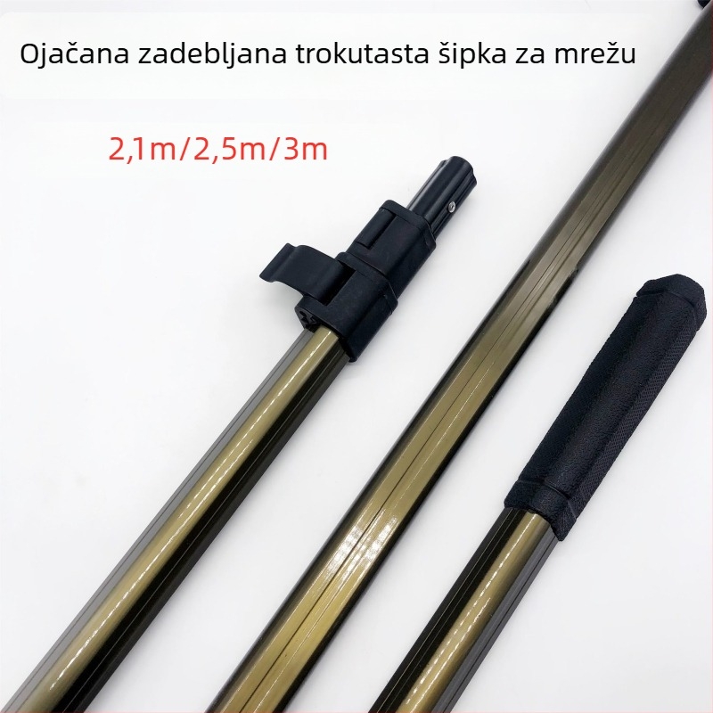 Trokutni ojačani aluminijski štap za mrežu, harpun štap, ojačani debeli aluminijski štap za kosu