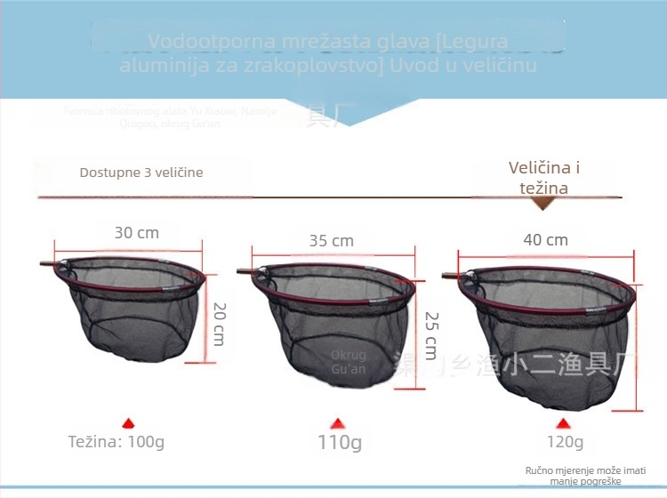 Newborn sklopiva glava ribarske mreže od aluminijske legure