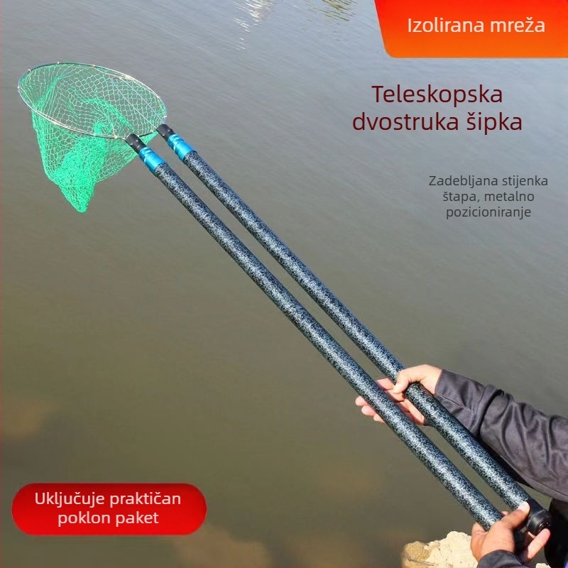 Izolirani teleskopski štap za mrežu, dvostruki komplet, ekstra debeli, povlačni