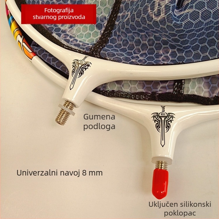 Rainbow karbonsko-titanijska legura, kruh od jednog komada, odvojiva glava mreže za ribolov, posebno oblikovana, brzo sušeća, otporna na ogrebotine