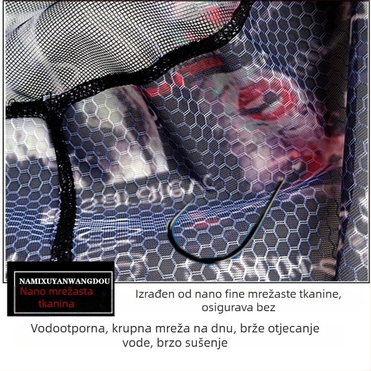 Rainbow karbonsko-titanijska legura, kruh od jednog komada, odvojiva glava mreže za ribolov, posebno oblikovana, brzo sušeća, otporna na ogrebotine