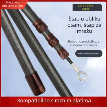 Teleskopski štap od vlaknastih vlakana za mrežu – višenamjenska ribolova palica, model 04