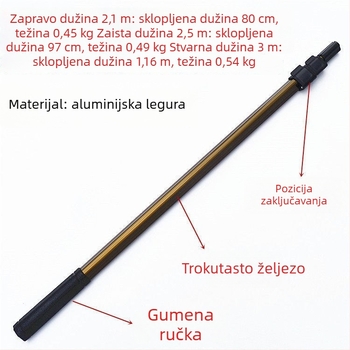 Štap za mrežu za ribolov s trokutastom glavom od nehrđajućeg čelika i aluminijske legure, za velike ribe