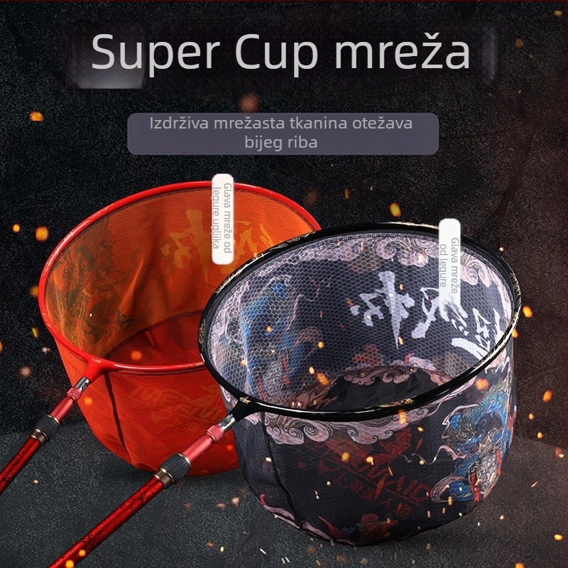 Torba za mrežu za ribolov od karbonskog legura, promjer mreže 35, dubina mreže 18, debljina mreže Fine Eye