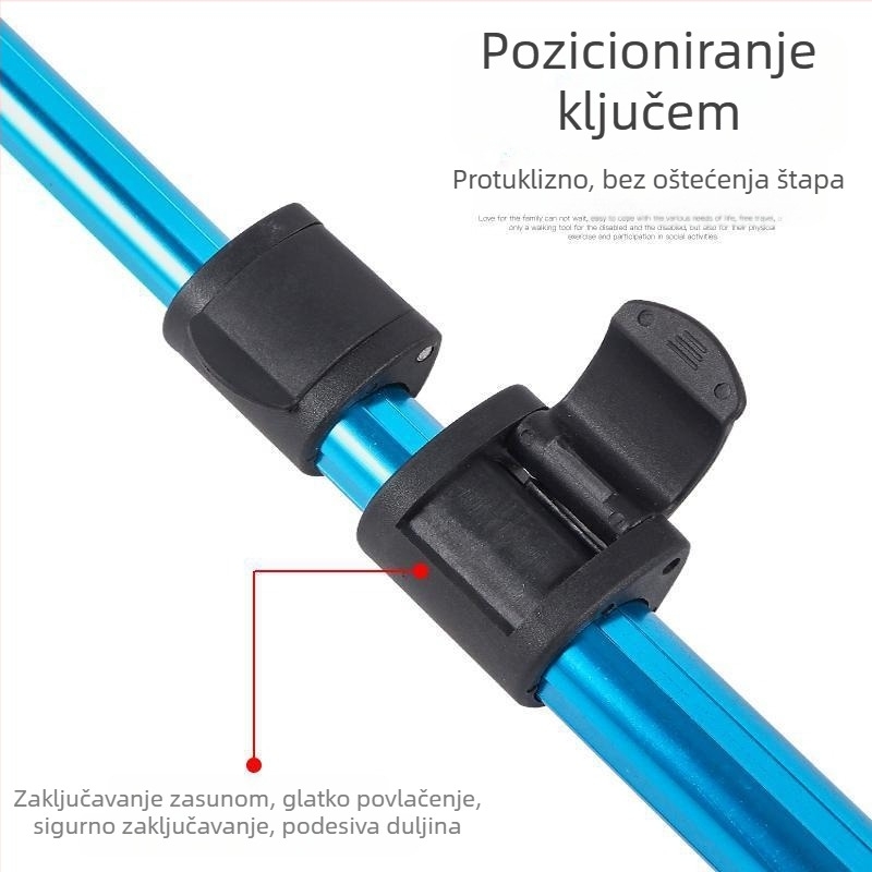 Sklopivi aluminijski štap za ribarske mreže s trokutastom glavom i mrežom velike kapacitete