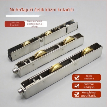 Rolna za klizna vrata — nehrđajući čelik, plast-čelik i aluminijski spoj; Model: Plastic steel long wheel set; Radius kanala za užet: 1; Šifra proizvoda: F7mjs579h9jt; Stil: Modern minimalistički