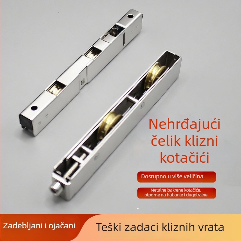 Rolna za klizna vrata — nehrđajući čelik, plast-čelik i aluminijski spoj; Model: Plastic steel long wheel set; Radius kanala za užet: 1; Šifra proizvoda: F7mjs579h9jt; Stil: Modern minimalistički
