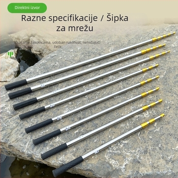 Nehrđajući čelični teleskopski štap za mrežu za ribolov i vodene biljke
