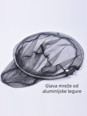 Štap za mrežu od aluminijske legure s željeznim prstenom, sklopna glava mreže 1,7 m