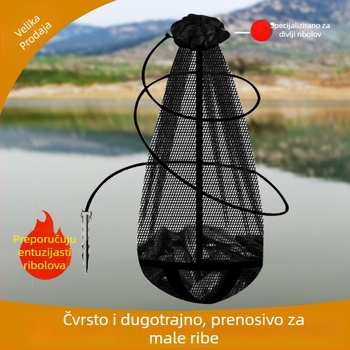 Mreža za mamce za ribolov — sklopiva, prijenosna, nano brzo-sušeća, za divlji ribolov, s više pretinaca
