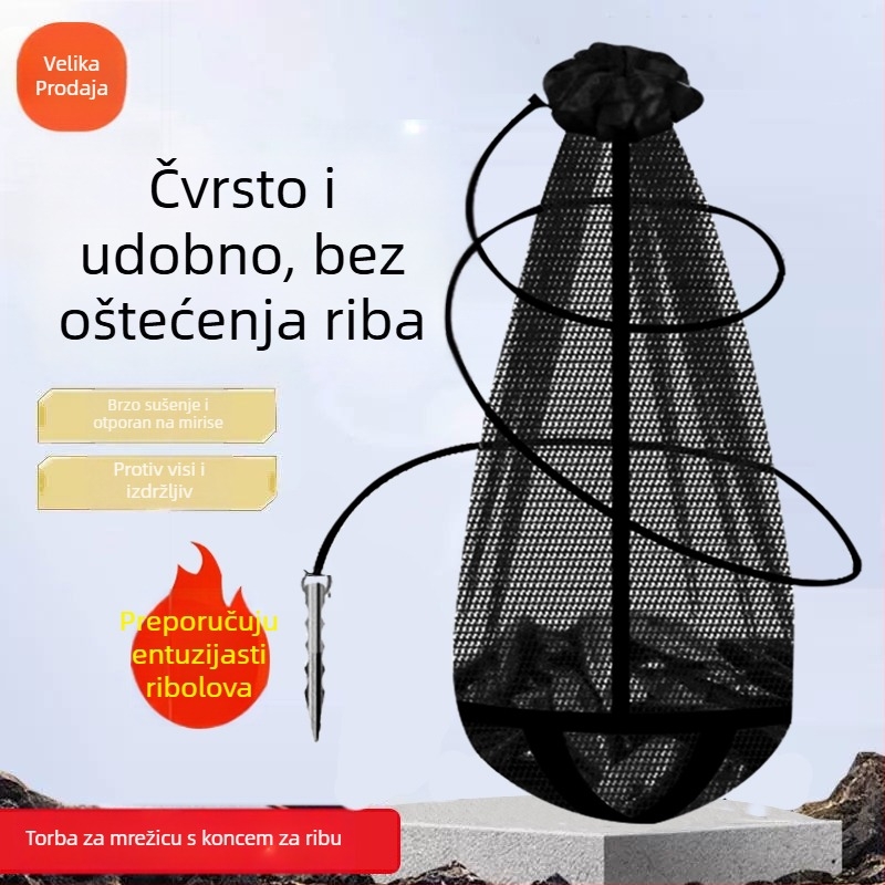 Mreža za mamce za ribolov — sklopiva, prijenosna, nano brzo-sušeća, za divlji ribolov, s više pretinaca