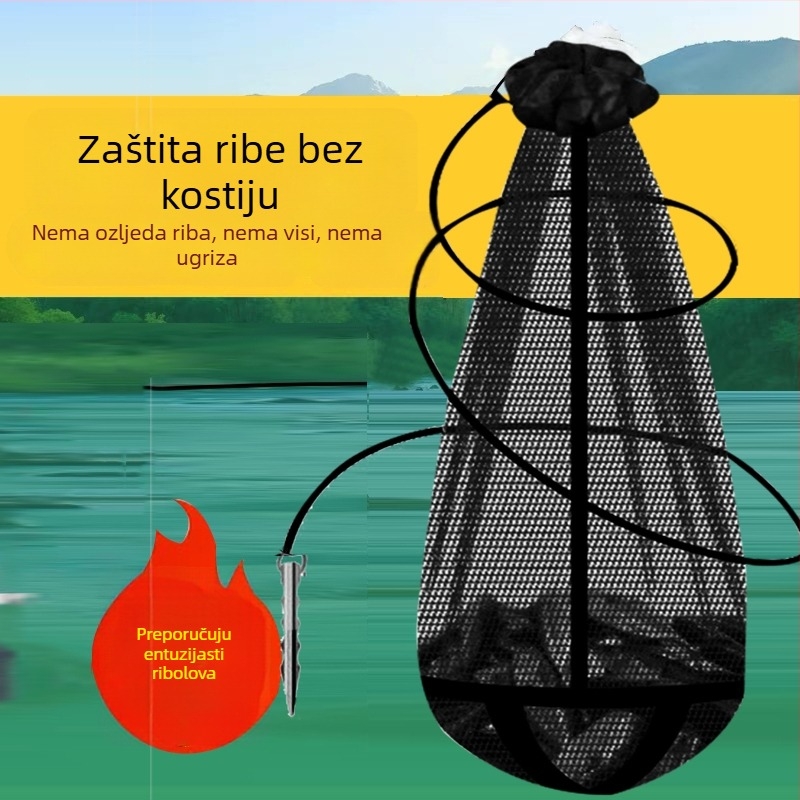 Mreža za mamce za ribolov — sklopiva, prijenosna, nano brzo-sušeća, za divlji ribolov, s više pretinaca