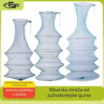 Mreža za zaštitu ribe od čeličnog užeta, 3–5 slojeva, sklopiva mreža