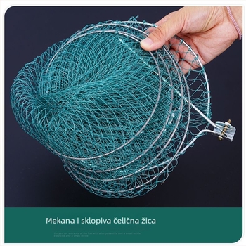 Mreža za zaštitu ribe od čeličnog užeta, 3–5 slojeva, sklopiva mreža