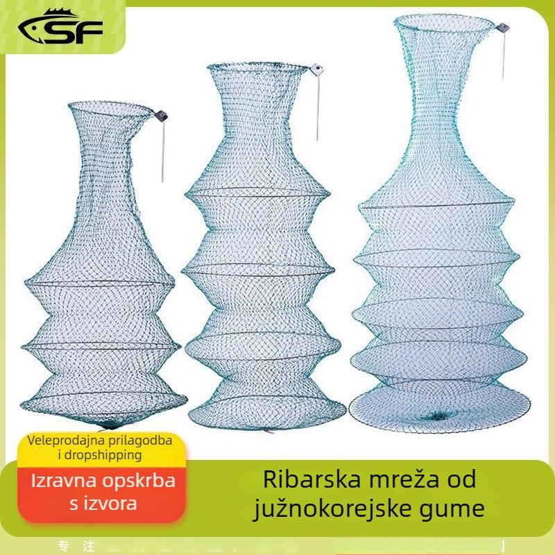 Mreža za zaštitu ribe od čeličnog užeta, 3–5 slojeva, sklopiva mreža