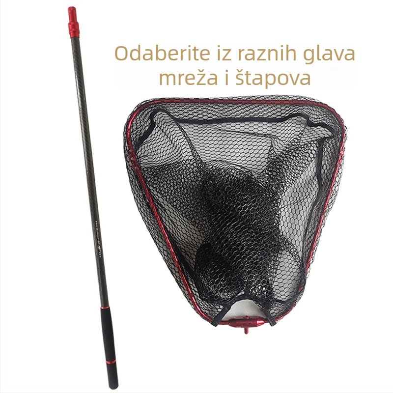 Sklopiva teleskopijska mreža za ribolov, silikon materijal, tanka mreža, ne skuplja, nosivost: na zahtjev