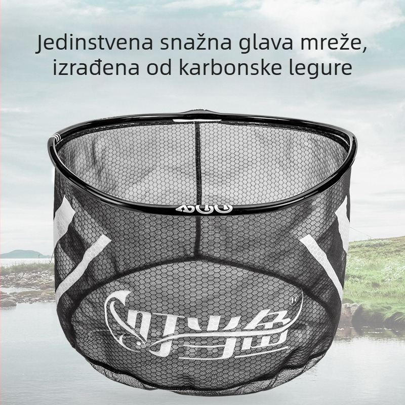 Glava mreže od karbonskog legura s nano premazom, ultra lagana i čvrsta, otporna na ogrebotine za ribolov