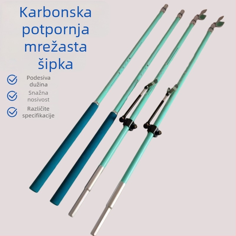 Teleskopna šipka za mrežu za pecanje na otvorenom, plavi nosač