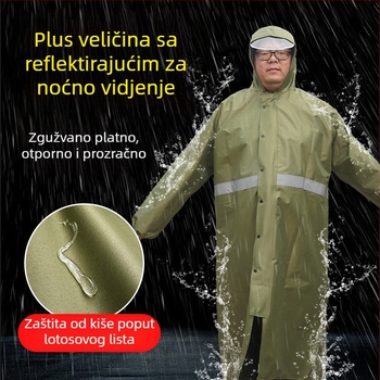 Dugi unisex kišobran pončo, plus veličine, reflektirajući, vodootporan, za biciklizam i planinarenje