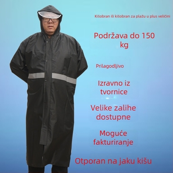 Dugi unisex kišobran pončo, plus veličine, reflektirajući, vodootporan, za biciklizam i planinarenje