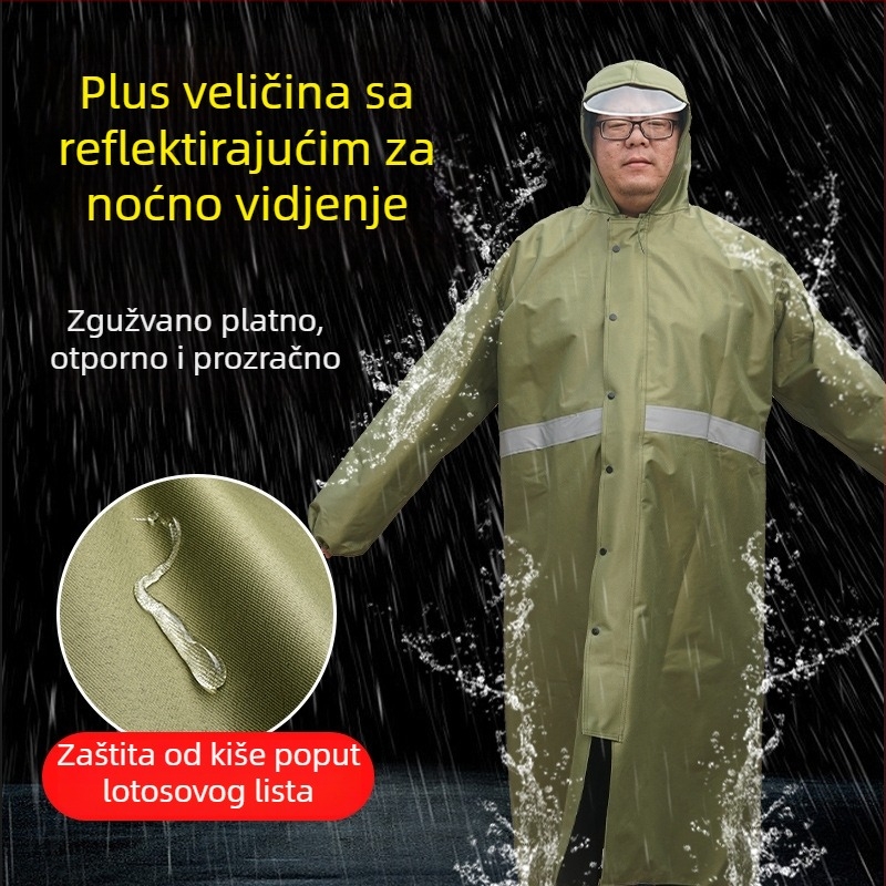 Dugi unisex kišobran pončo, plus veličine, reflektirajući, vodootporan, za biciklizam i planinarenje