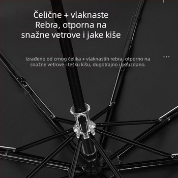 Rain Makeup kišobran za kišu i sunce, automatsko otvaranje, 8 rebara, UV zaštita UPF50+, lagan 285 g, čelična osovina, vlaknaste rebra