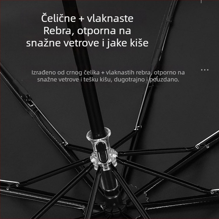 Rain Makeup kišobran za kišu i sunce, automatsko otvaranje, 8 rebara, UV zaštita UPF50+, lagan 285 g, čelična osovina, vlaknaste rebra