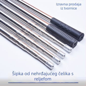 Teleskopski štap od nehrđajućeg čelika za mrežu, M8 navoj, debeli dizajn