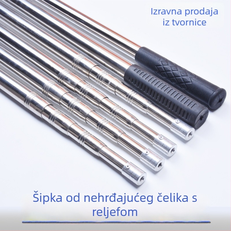 Teleskopski štap od nehrđajućeg čelika za mrežu, M8 navoj, debeli dizajn