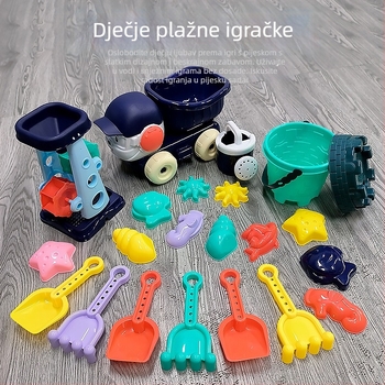 Dječji set za kopanje u pijesku s kantu i lopaticom — plastična igračka za pijesak i vodu, za uzrast 7–14 godina