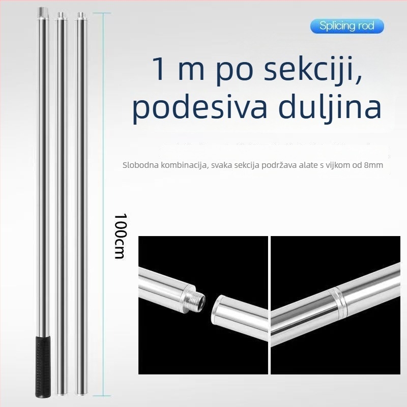Teleskopska nehrđajuća čelična štap za branje voća, s nožnim kukom i pilom za grane