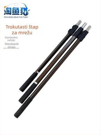 Teleskopska štapa za mrežu za ribolov od aluminijske legure s trokutastom glavom