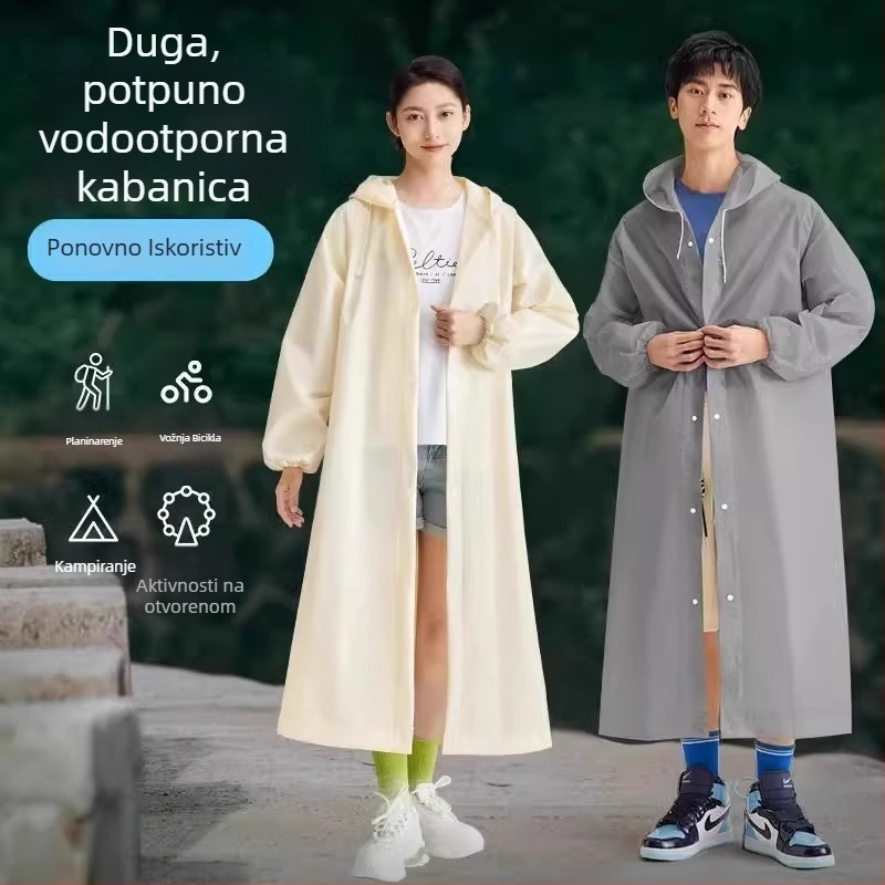 PVC pončo za odrasle — jednoplošni dizajn, vodootporno s PVC ljepilom slojem, za outdoor planinarenje, ponovna uporaba