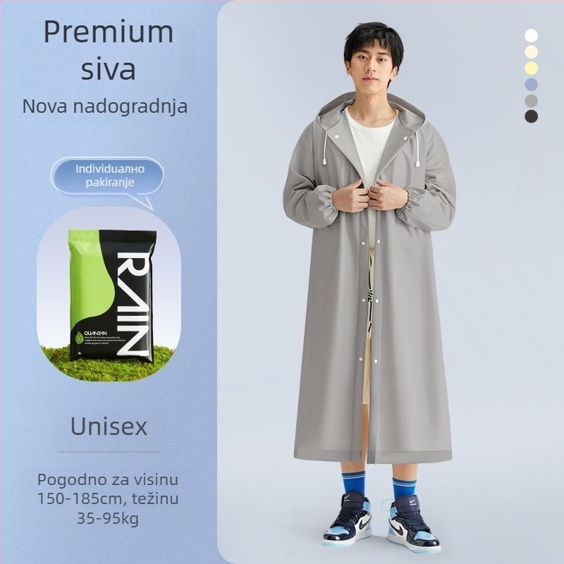 PVC pončo za odrasle — jednoplošni dizajn, vodootporno s PVC ljepilom slojem, za outdoor planinarenje, ponovna uporaba