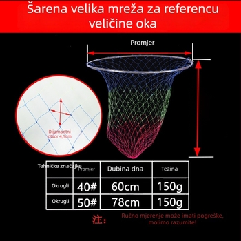Sklopiva glava mreže za ribolov od nehrđajućeg čelika s gusto mrežom