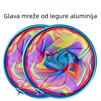 Aluminijska legura sve-u-jednom glava mreže za ribolov s otisnutim uzorkom - Materijal: aluminijska legura; Promjer glave mreže: 25-45 cm; Dubina mreže: 13-45 cm; Veličina oka: fina; Nosivost: 2-11 kg